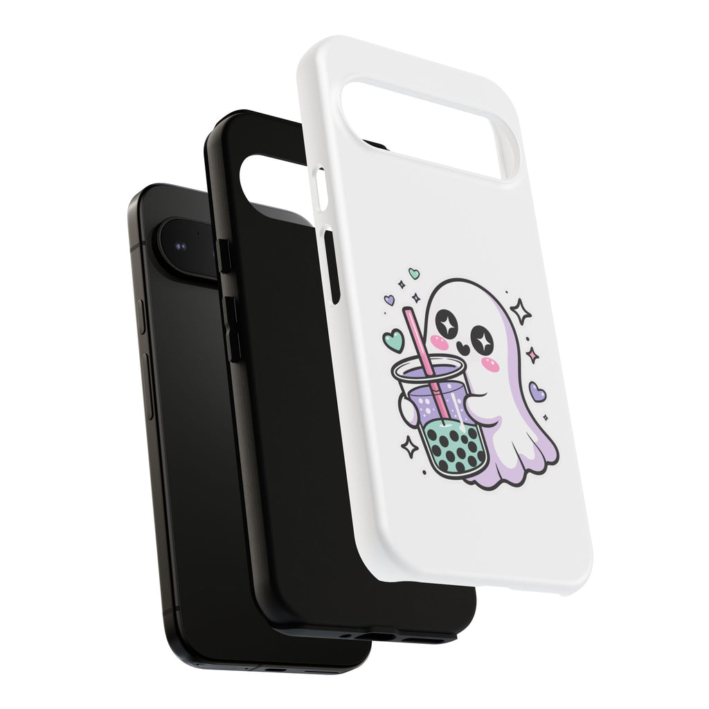 Cute Ghost Boba Phone Case – Kawaii Bubble Tea Ghost Cover | Spooky Cute Aesthetic Case