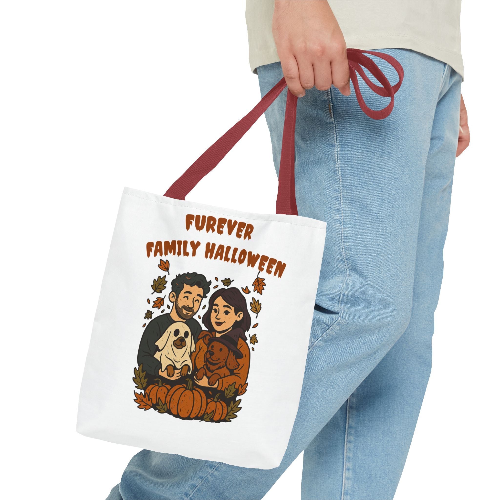 Halloween Dog Tote Bag — Dog Lover “Furever Family Halloween” Autumn Pumpkin Pet Tote