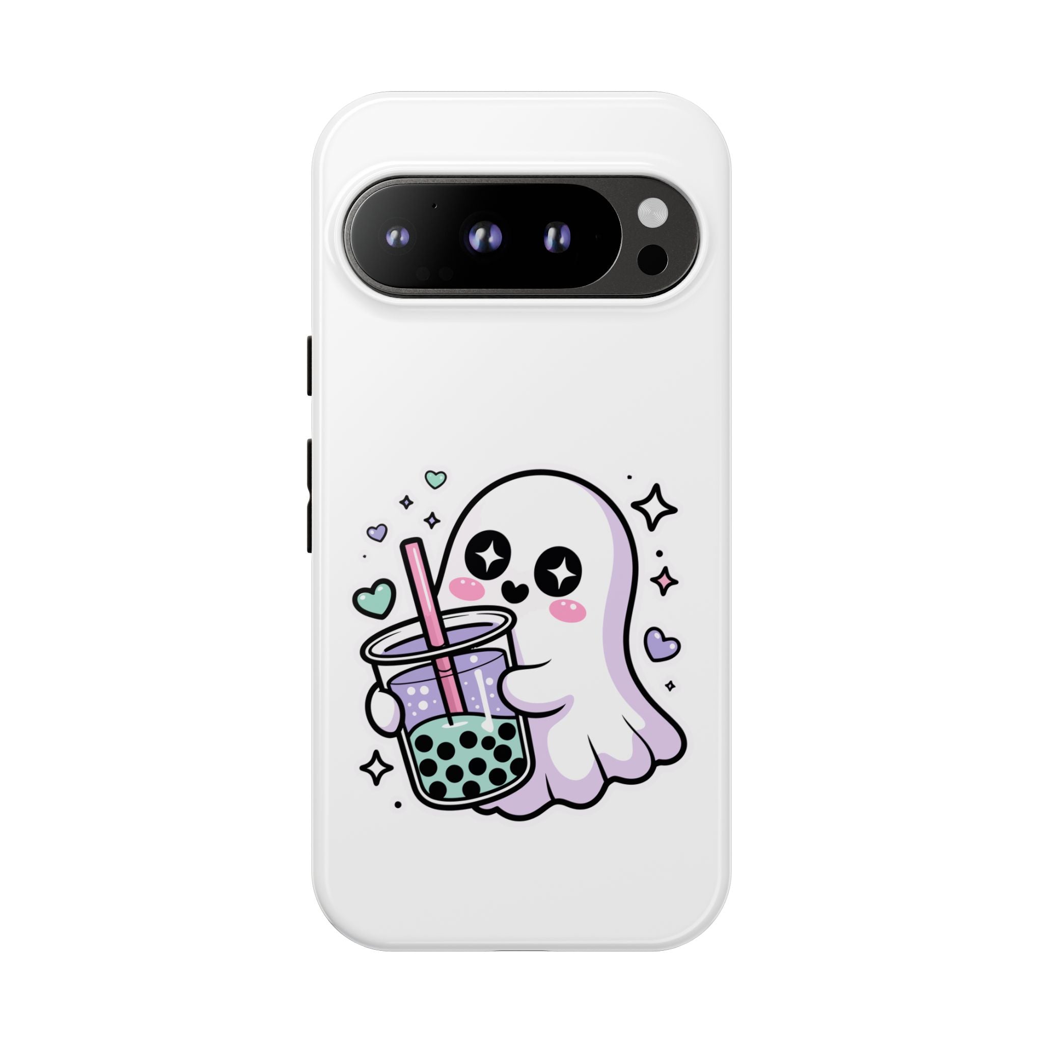 Cute Ghost Boba Phone Case – Kawaii Bubble Tea Ghost Cover | Spooky Cute Aesthetic Case