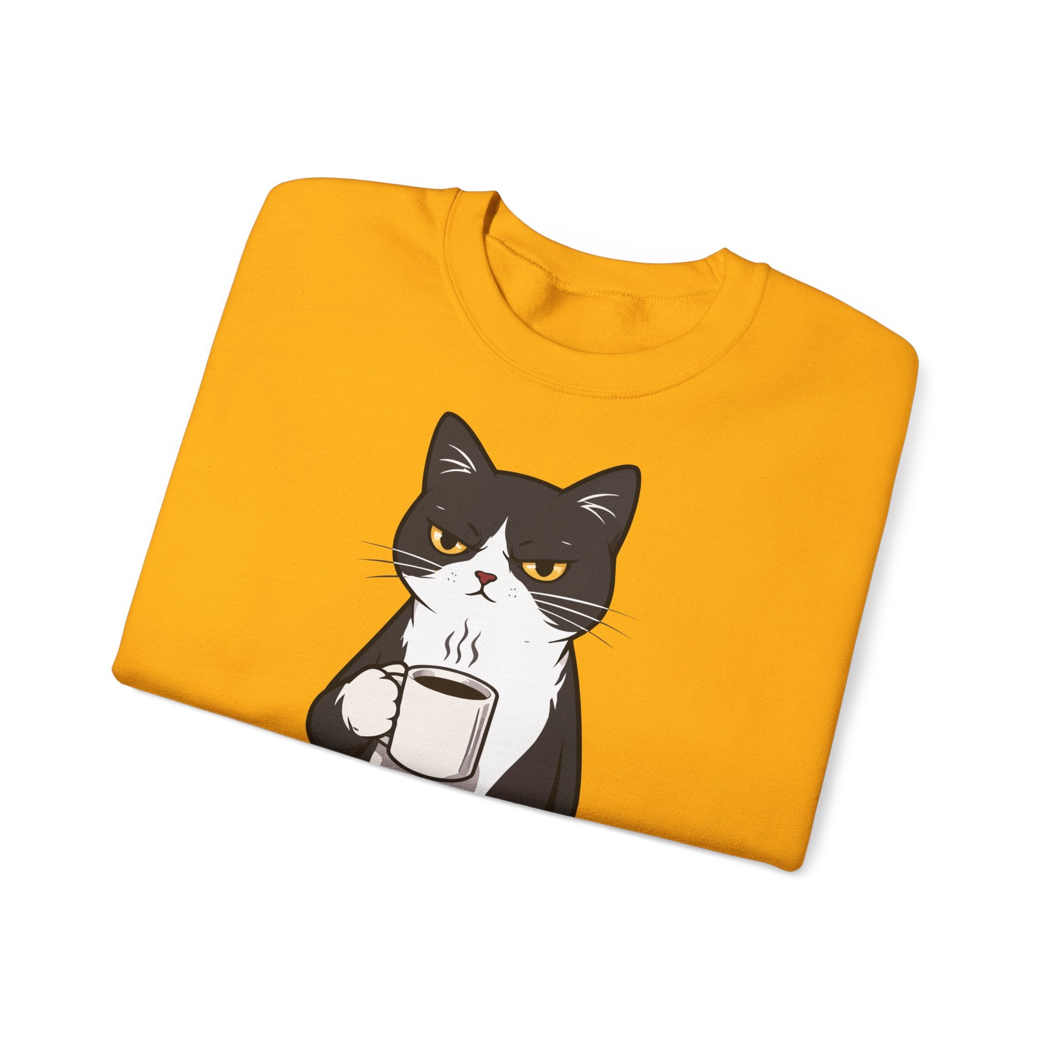 Funny Cat Coffee Sweatshirt – Coffee Because Murder Is Wrong | Sarcastic Cat Lover Graphic