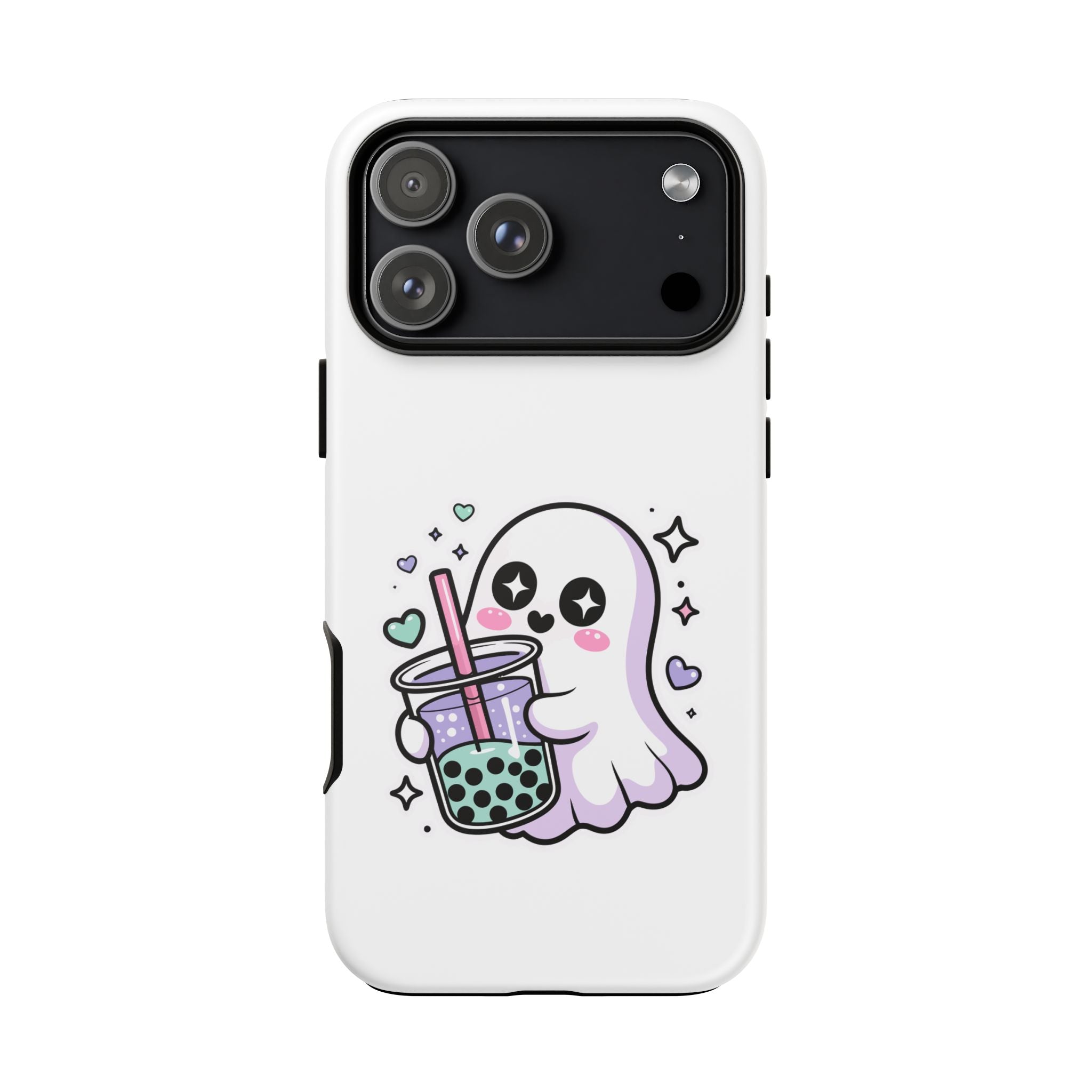 Cute Ghost Boba Phone Case – Kawaii Bubble Tea Ghost Cover | Spooky Cute Aesthetic Case