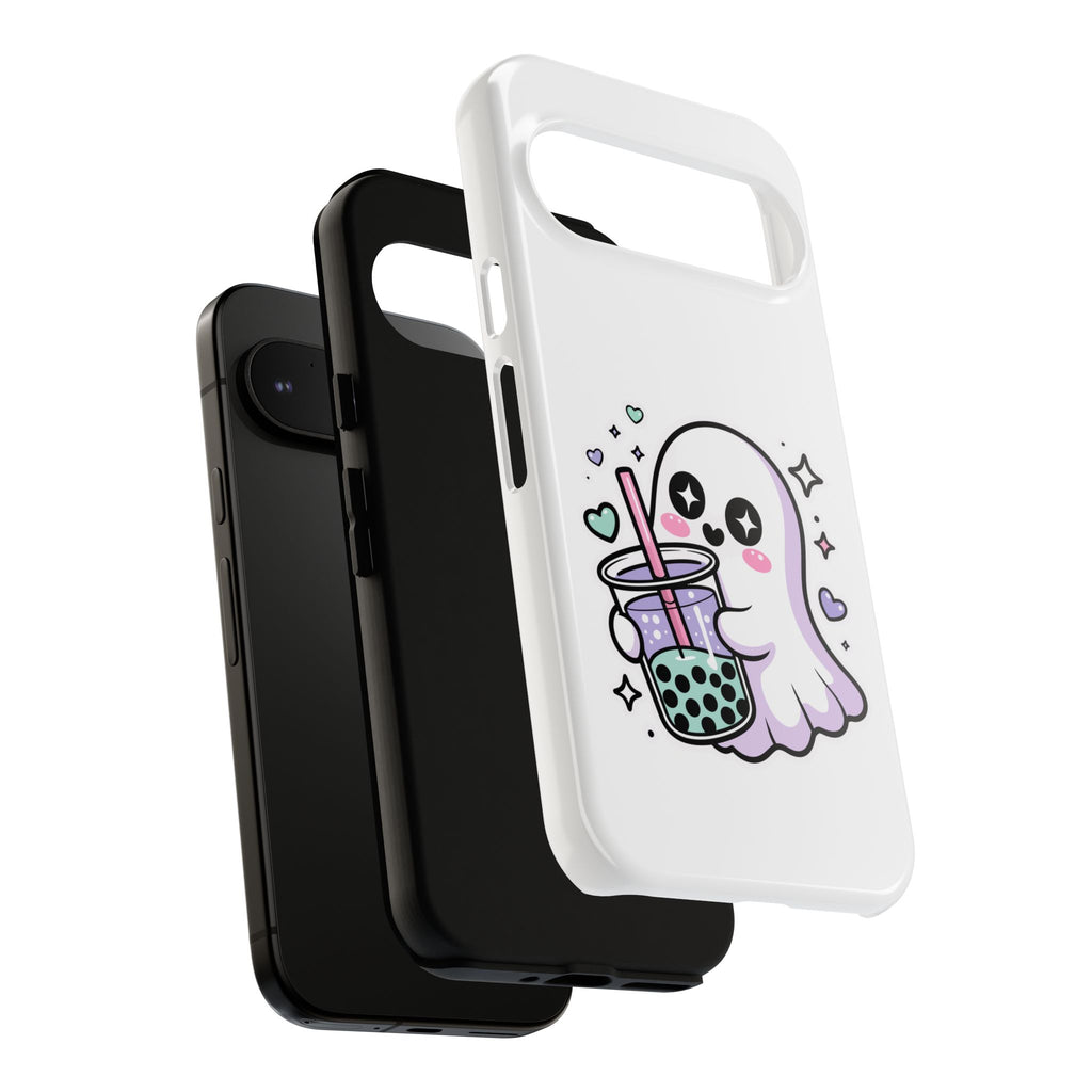 Cute Ghost Boba Phone Case – Kawaii Bubble Tea Ghost Cover | Spooky Cute Aesthetic Case