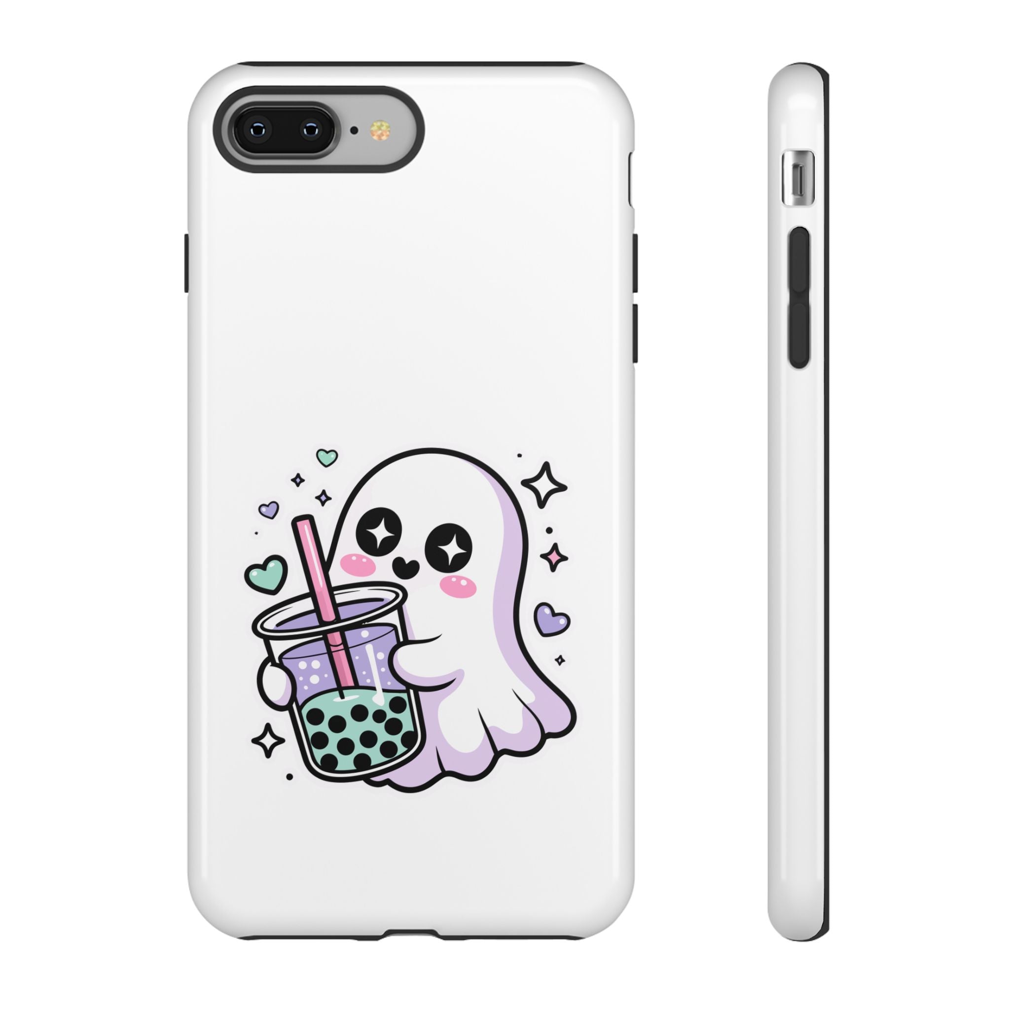 Cute Ghost Boba Phone Case – Kawaii Bubble Tea Ghost Cover | Spooky Cute Aesthetic Case