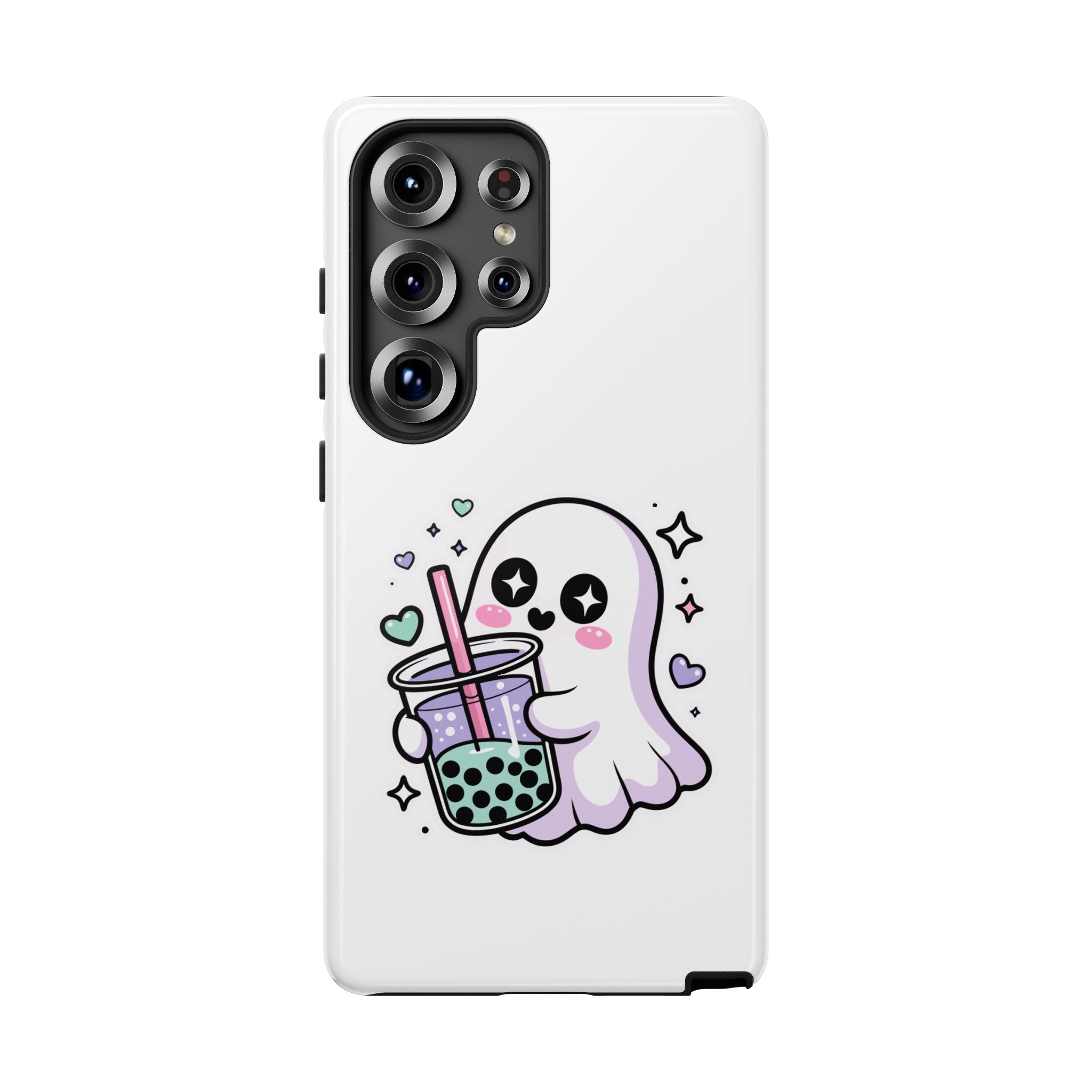 Cute Ghost Boba Phone Case – Kawaii Bubble Tea Ghost Cover | Spooky Cute Aesthetic Case
