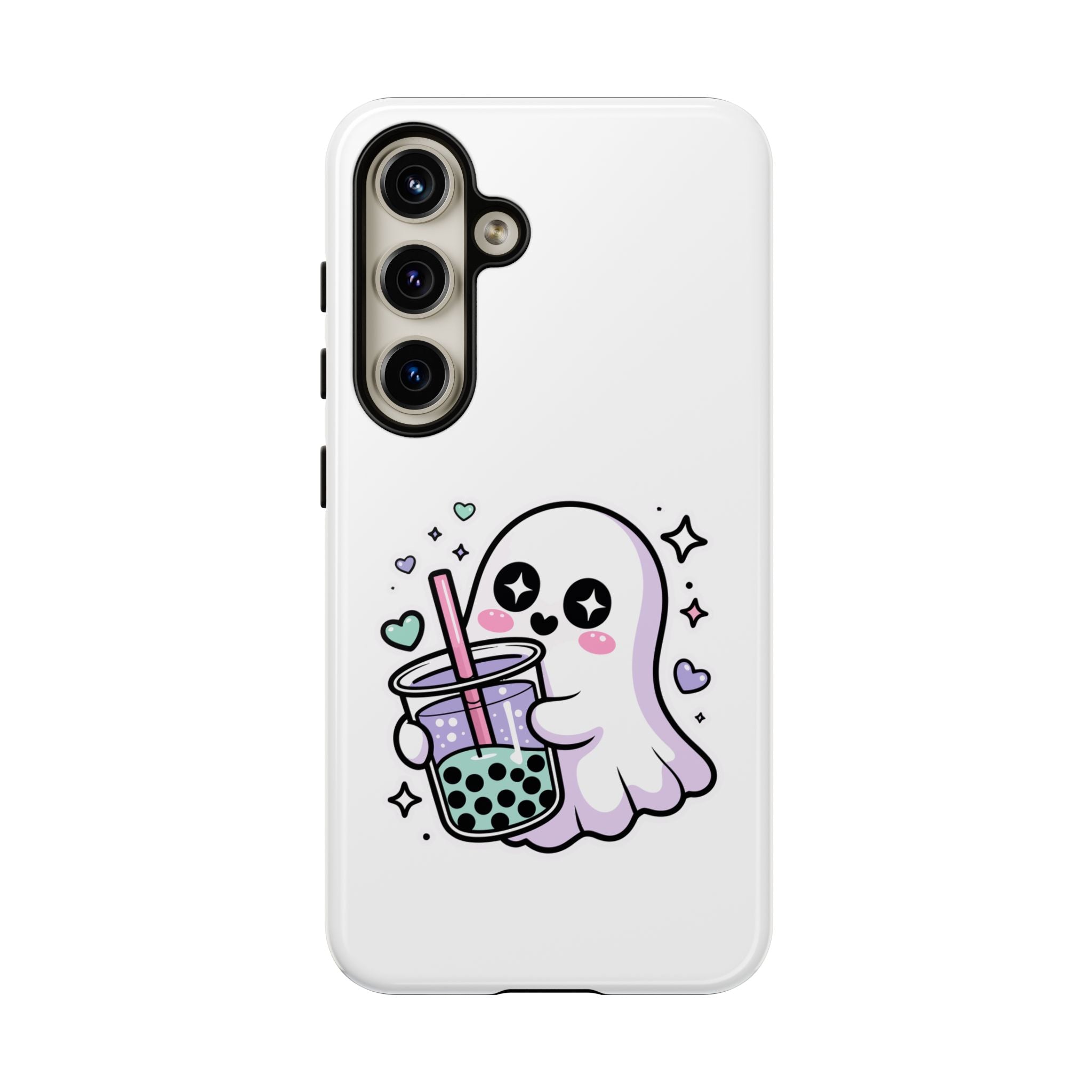 Cute Ghost Boba Phone Case – Kawaii Bubble Tea Ghost Cover | Spooky Cute Aesthetic Case