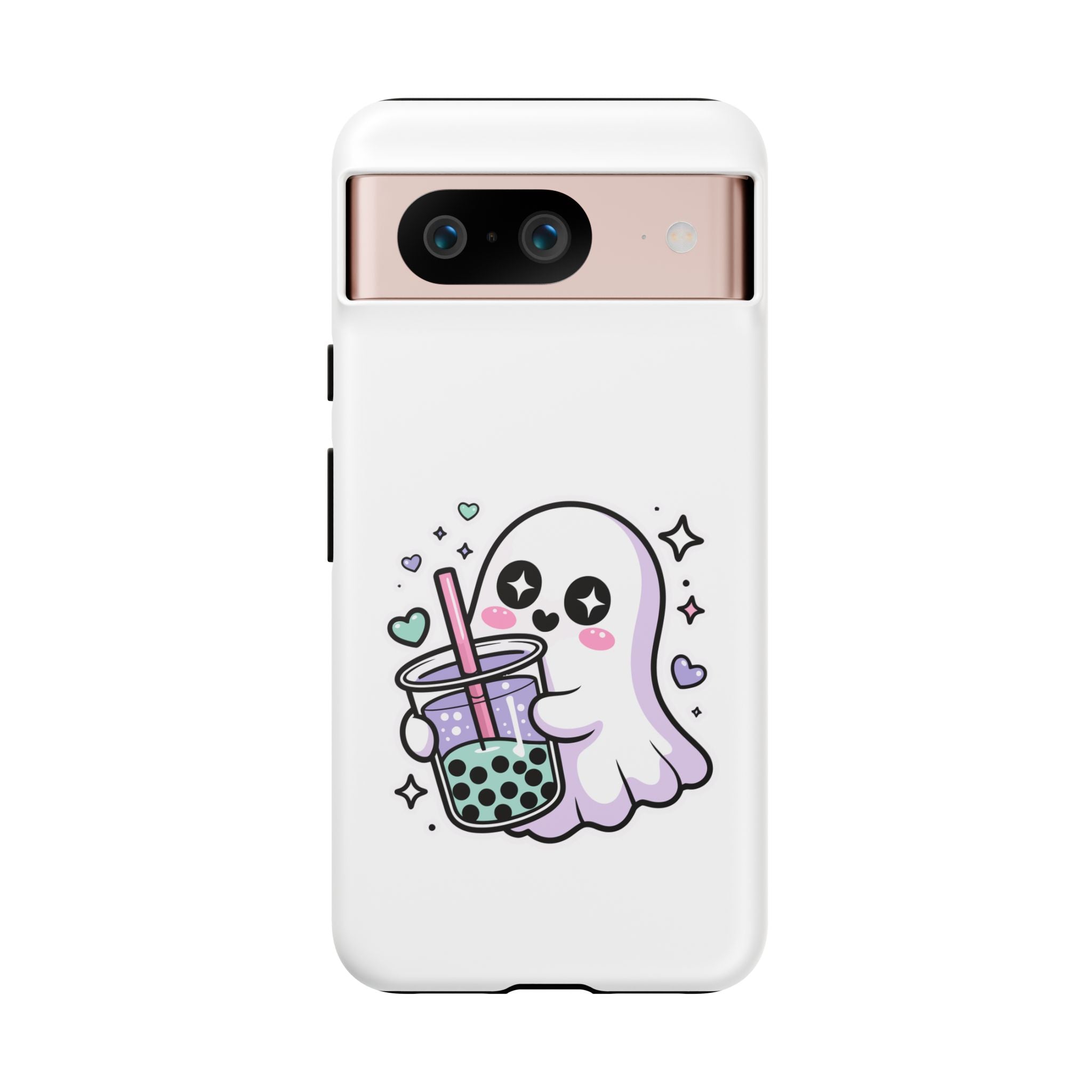 Cute Ghost Boba Phone Case – Kawaii Bubble Tea Ghost Cover | Spooky Cute Aesthetic Case