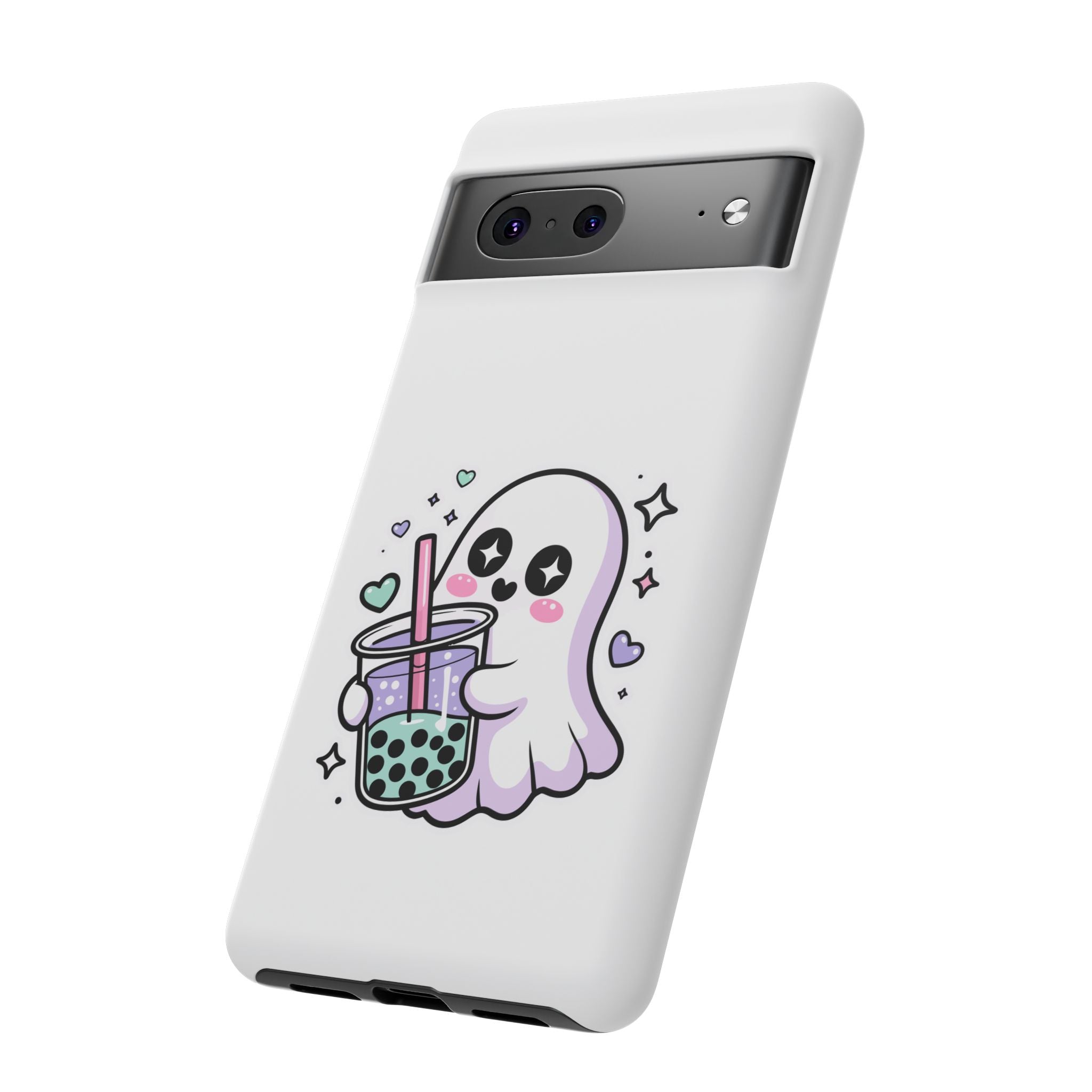 Cute Ghost Boba Phone Case – Kawaii Bubble Tea Ghost Cover | Spooky Cute Aesthetic Case