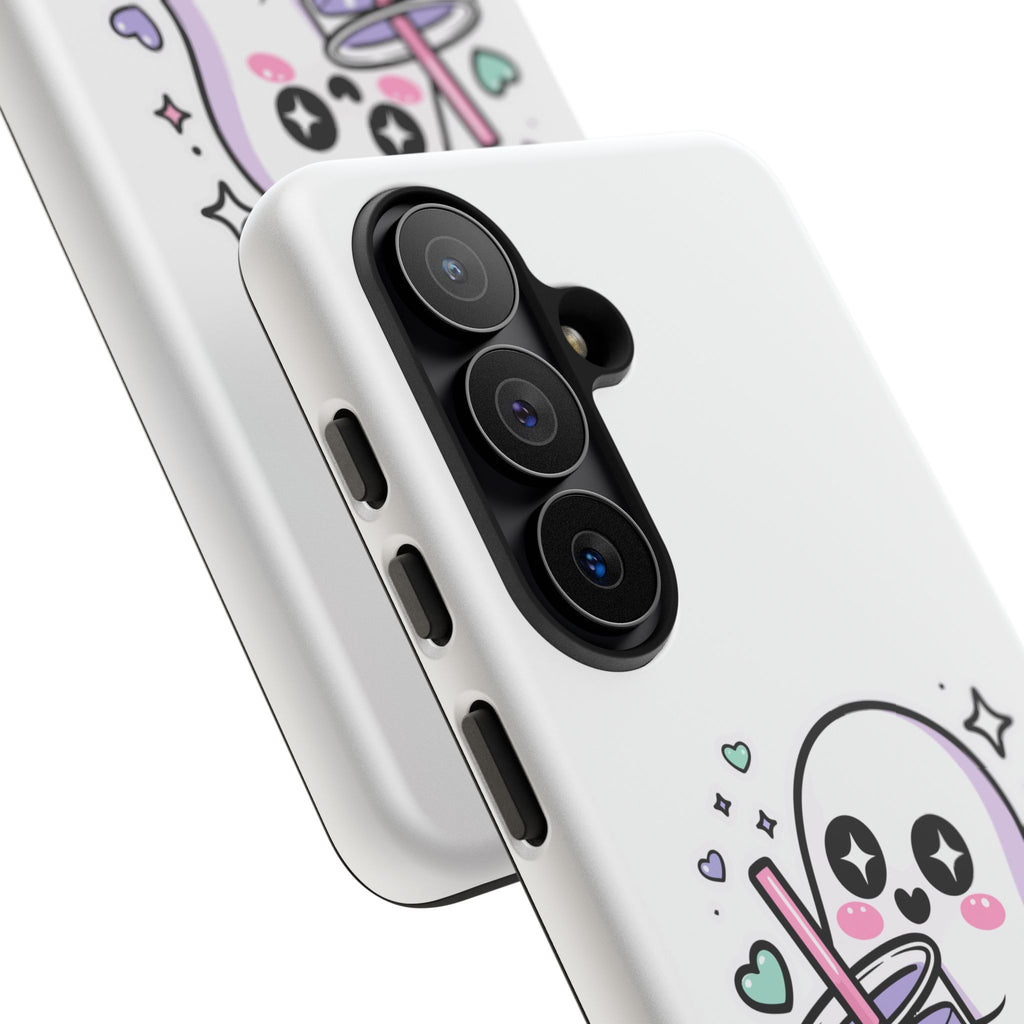 Cute Ghost Boba Phone Case – Kawaii Bubble Tea Ghost Cover | Spooky Cute Aesthetic Case