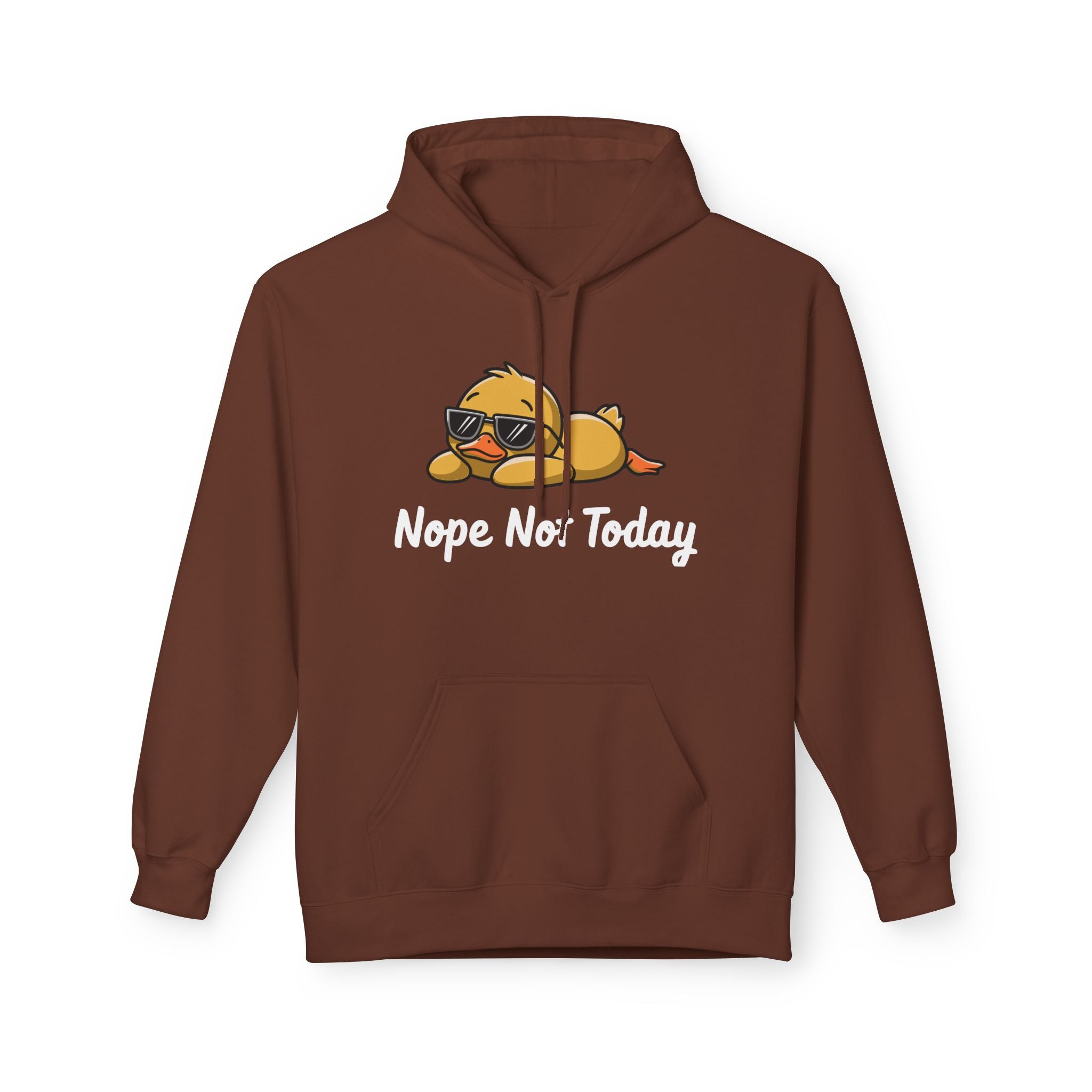 Funny Duck Graphic Hoodie – “Nope. Not Today.” Lazy Animal Meme wear | Cute Duck Illustration Hoodie | Aesthetic Streetwear