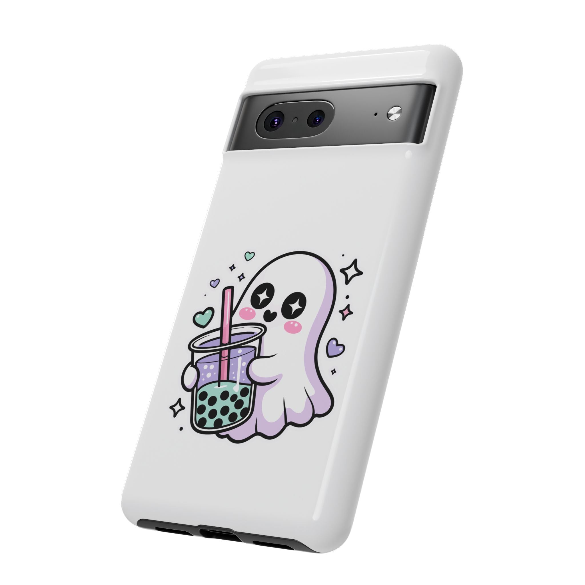 Cute Ghost Boba Phone Case – Kawaii Bubble Tea Ghost Cover | Spooky Cute Aesthetic Case