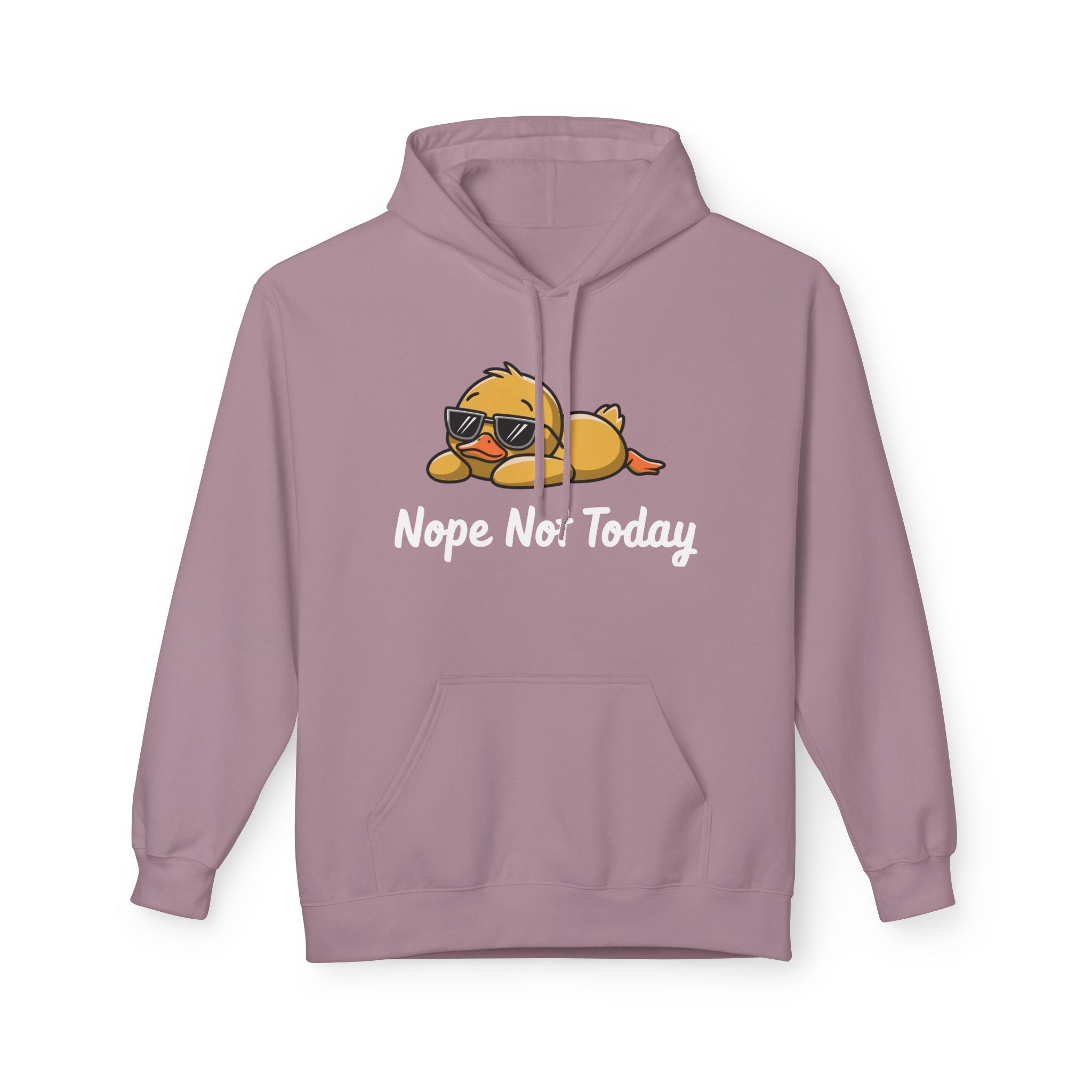 Funny Duck Graphic Hoodie – “Nope. Not Today.” Lazy Animal Meme wear | Cute Duck Illustration Hoodie | Aesthetic Streetwear