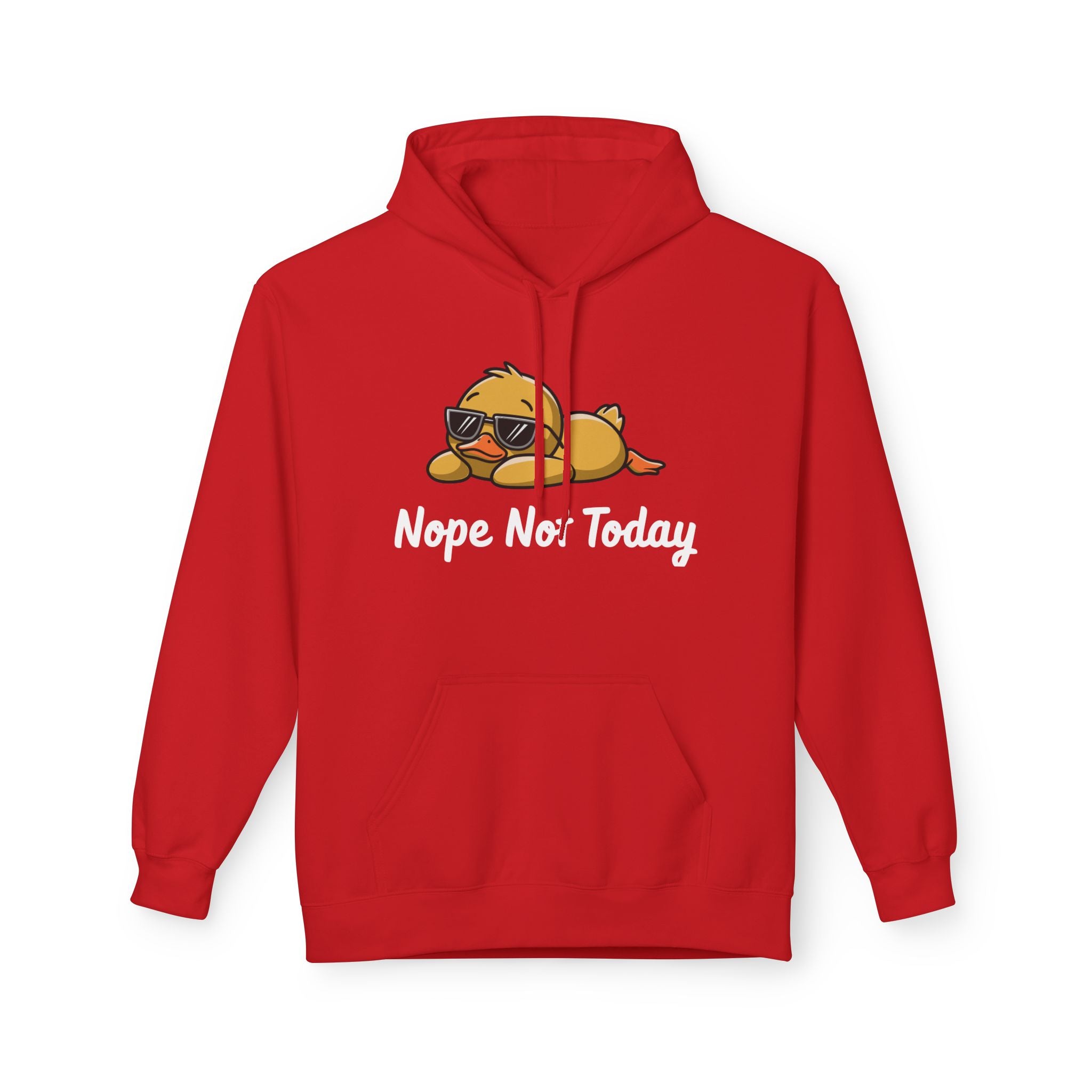 Funny Duck Graphic Hoodie – “Nope. Not Today.” Lazy Animal Meme wear | Cute Duck Illustration Hoodie | Aesthetic Streetwear