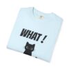 Funny Cat Graphic Tee – Spilled Coffee “What..” Shirt | Cute Cat Meme T-Shirt | Aesthetic Streetwear