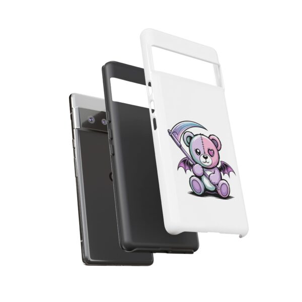 Pastel Goth Teddy Bear Phone Case – Creepy Cute Winged Bear with Scythe | Kawaii Goth Aesthetic Case