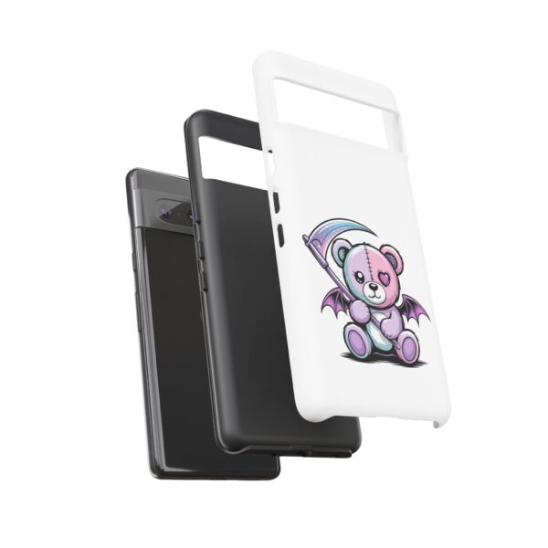 Pastel Goth Teddy Bear Phone Case – Creepy Cute Winged Bear with Scythe | Kawaii Goth Aesthetic Case