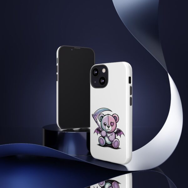 Pastel Goth Teddy Bear Phone Case – Creepy Cute Winged Bear with Scythe | Kawaii Goth Aesthetic Case
