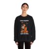 Witch Girl with Pumpkin & Dog Sweatshirt — Cute Halloween Crewneck