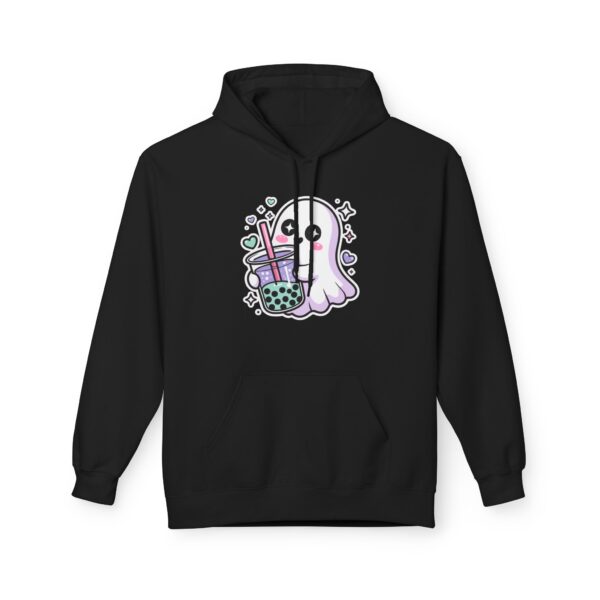 Cute Ghost Boba Hoodie – Kawaii Bubble Tea Ghost Canvas Hoodie | Spooky Cute Aesthetic Hoodie