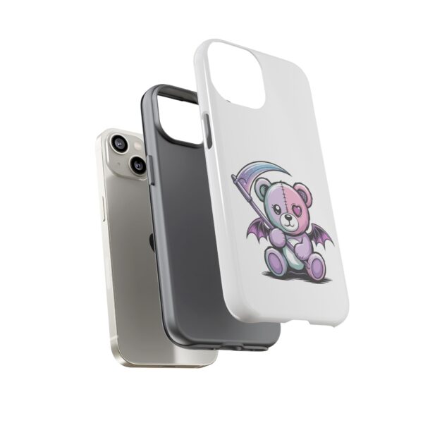 Pastel Goth Teddy Bear Phone Case – Creepy Cute Winged Bear with Scythe | Kawaii Goth Aesthetic Case