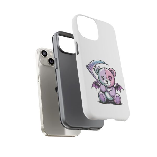 Pastel Goth Teddy Bear Phone Case – Creepy Cute Winged Bear with Scythe | Kawaii Goth Aesthetic Case