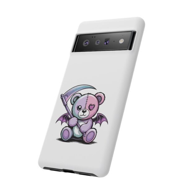 Pastel Goth Teddy Bear Phone Case – Creepy Cute Winged Bear with Scythe | Kawaii Goth Aesthetic Case