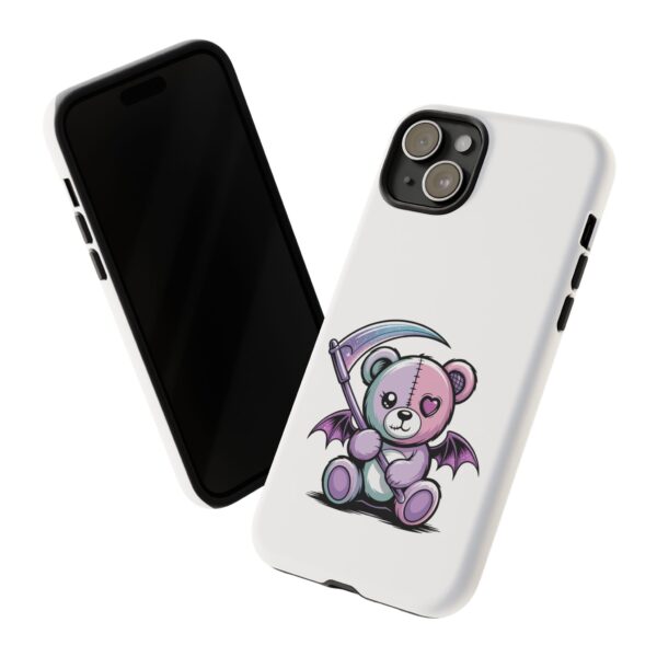 Pastel Goth Teddy Bear Phone Case – Creepy Cute Winged Bear with Scythe | Kawaii Goth Aesthetic Case