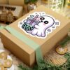 Cute Ghost Boba Sticker – Kawaii Bubble Tea Ghost Vinyl Decal | Spooky Cute Aesthetic