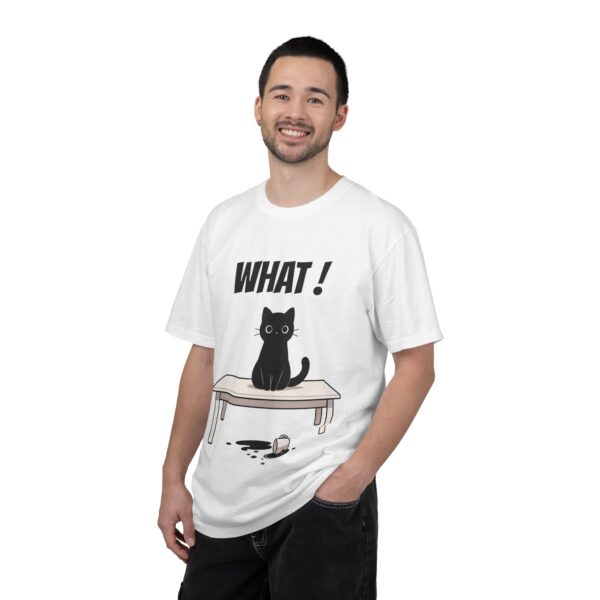 Funny Cat Graphic Tee – Spilled Coffee “What..” Shirt | Cute Cat Meme T-Shirt | Aesthetic Streetwear