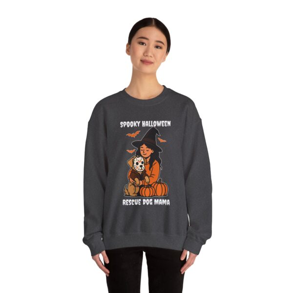Witch Girl with Pumpkin & Dog Sweatshirt — Cute Halloween Crewneck