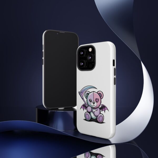 Pastel Goth Teddy Bear Phone Case – Creepy Cute Winged Bear with Scythe | Kawaii Goth Aesthetic Case