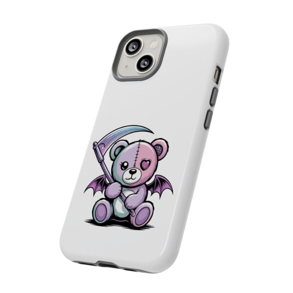 Pastel Goth Teddy Bear Phone Case – Creepy Cute Winged Bear with Scythe | Kawaii Goth Aesthetic Case