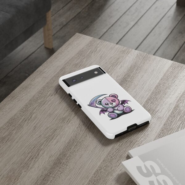 Pastel Goth Teddy Bear Phone Case – Creepy Cute Winged Bear with Scythe | Kawaii Goth Aesthetic Case