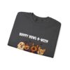 Funny Dog Halloween Sweatshirt – Happy Howl-O-Ween Dog Costume Graphic Sweatshirt | Cute Dog Halloween Party Sweatshirt