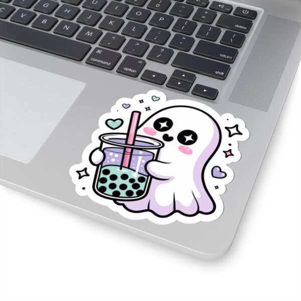 Cute Ghost Boba Sticker – Kawaii Bubble Tea Ghost Vinyl Decal | Spooky Cute Aesthetic