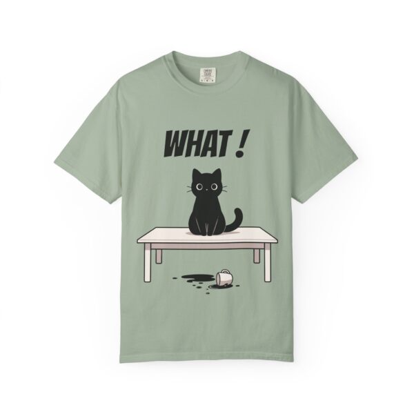 Funny Cat Graphic Tee – Spilled Coffee “What..” Shirt | Cute Cat Meme T-Shirt | Aesthetic Streetwear
