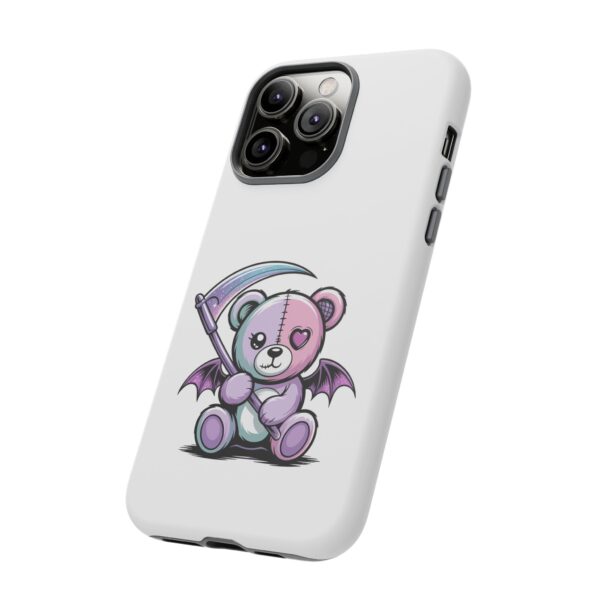 Pastel Goth Teddy Bear Phone Case – Creepy Cute Winged Bear with Scythe | Kawaii Goth Aesthetic Case