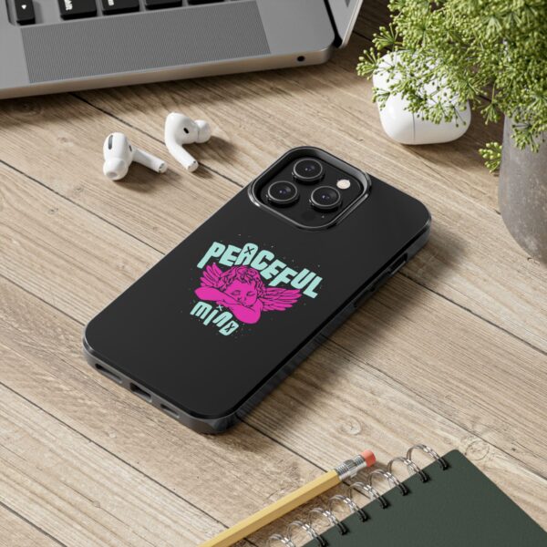 Peaceful Mind Angel Graphic iPhone Case – Chamuel Celestial Art | Angelcore Aesthetic