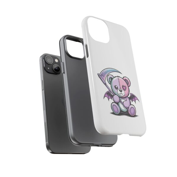 Pastel Goth Teddy Bear Phone Case – Creepy Cute Winged Bear with Scythe | Kawaii Goth Aesthetic Case