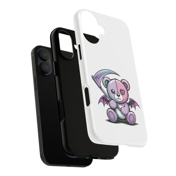 Pastel Goth Teddy Bear Phone Case – Creepy Cute Winged Bear with Scythe | Kawaii Goth Aesthetic Case