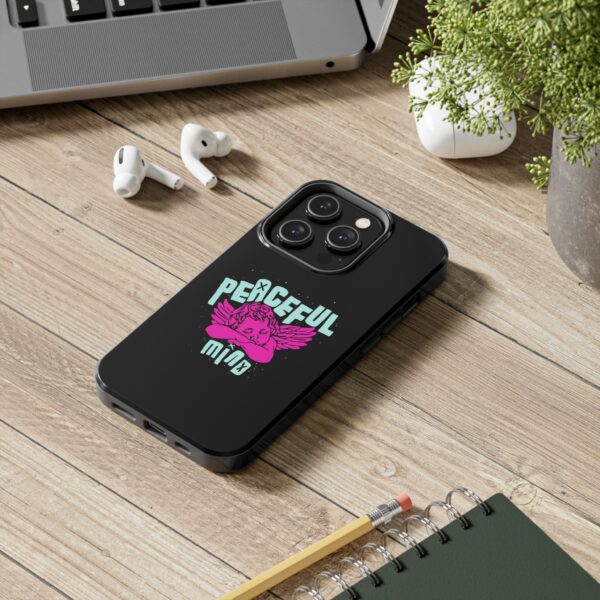 Peaceful Mind Angel Graphic iPhone Case – Chamuel Celestial Art | Angelcore Aesthetic
