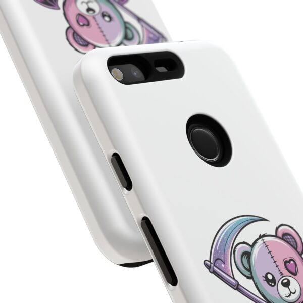 Pastel Goth Teddy Bear Phone Case – Creepy Cute Winged Bear with Scythe | Kawaii Goth Aesthetic Case