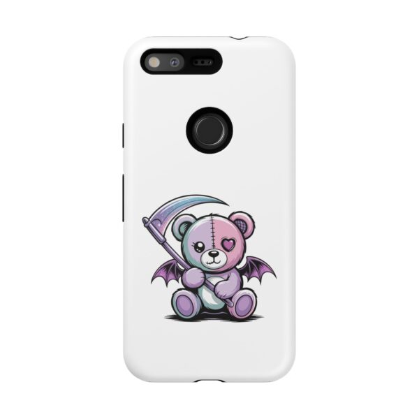 Pastel Goth Teddy Bear Phone Case – Creepy Cute Winged Bear with Scythe | Kawaii Goth Aesthetic Case