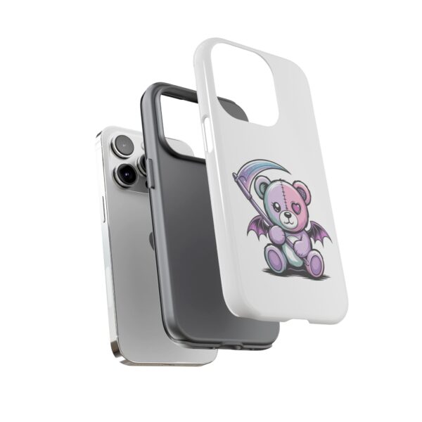Pastel Goth Teddy Bear Phone Case – Creepy Cute Winged Bear with Scythe | Kawaii Goth Aesthetic Case