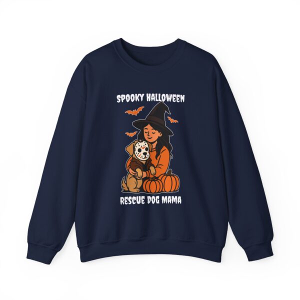 Witch Girl with Pumpkin & Dog Sweatshirt — Cute Halloween Crewneck