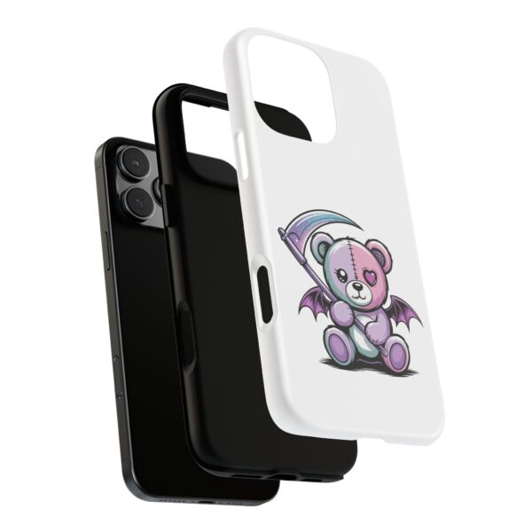 Pastel Goth Teddy Bear Phone Case – Creepy Cute Winged Bear with Scythe | Kawaii Goth Aesthetic Case
