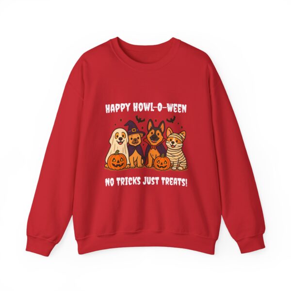 Funny Dog Halloween Sweatshirt – Happy Howl-O-Ween Dog Costume Graphic Sweatshirt | Cute Dog Halloween Party Sweatshirt