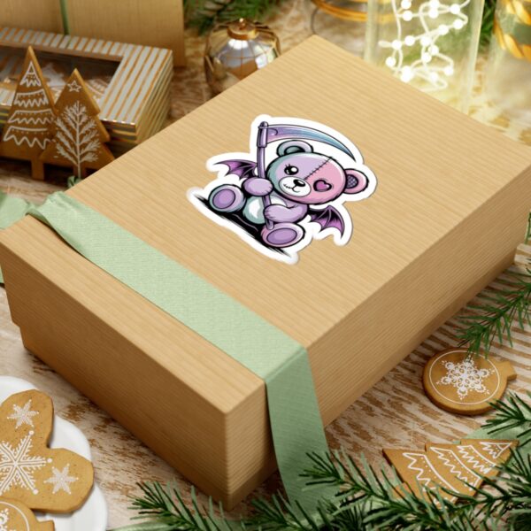 16384520609767508208_1200.jpeg Cute Pastel Goth Teddy Bear Sticker – Creepy Cute Winged Bear with Scythe | Kawaii Goth Vinyl Decal
