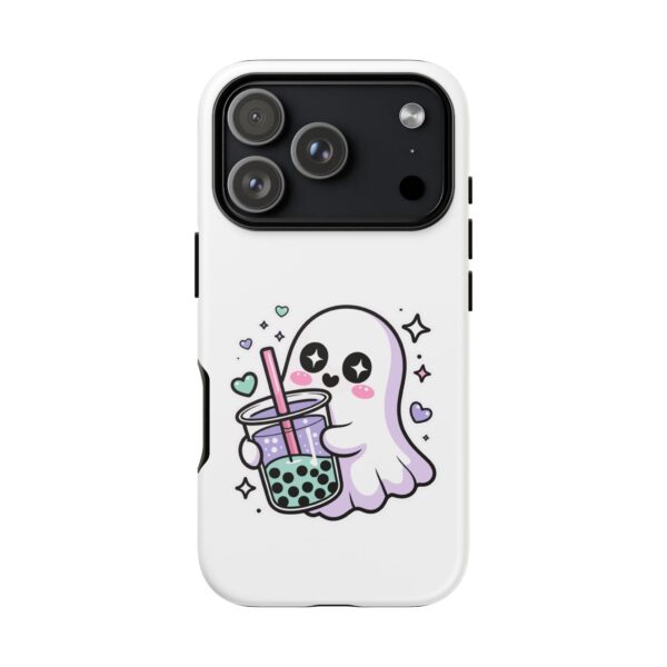 Cute Ghost Boba Kawaii Bubble Tea Design.jpeg Cute ghost holding a bubble tea drink in kawaii spooky aesthetic style