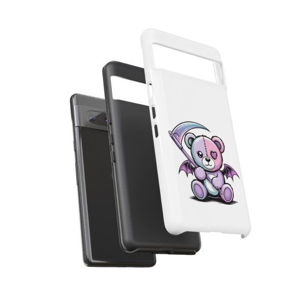 Pastel Goth Teddy Bear Phone Case – Creepy Cute Winged Bear with Scythe | Kawaii Goth Aesthetic Case