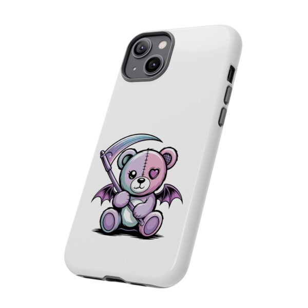 Pastel Goth Teddy Bear Phone Case – Creepy Cute Winged Bear with Scythe | Kawaii Goth Aesthetic Case